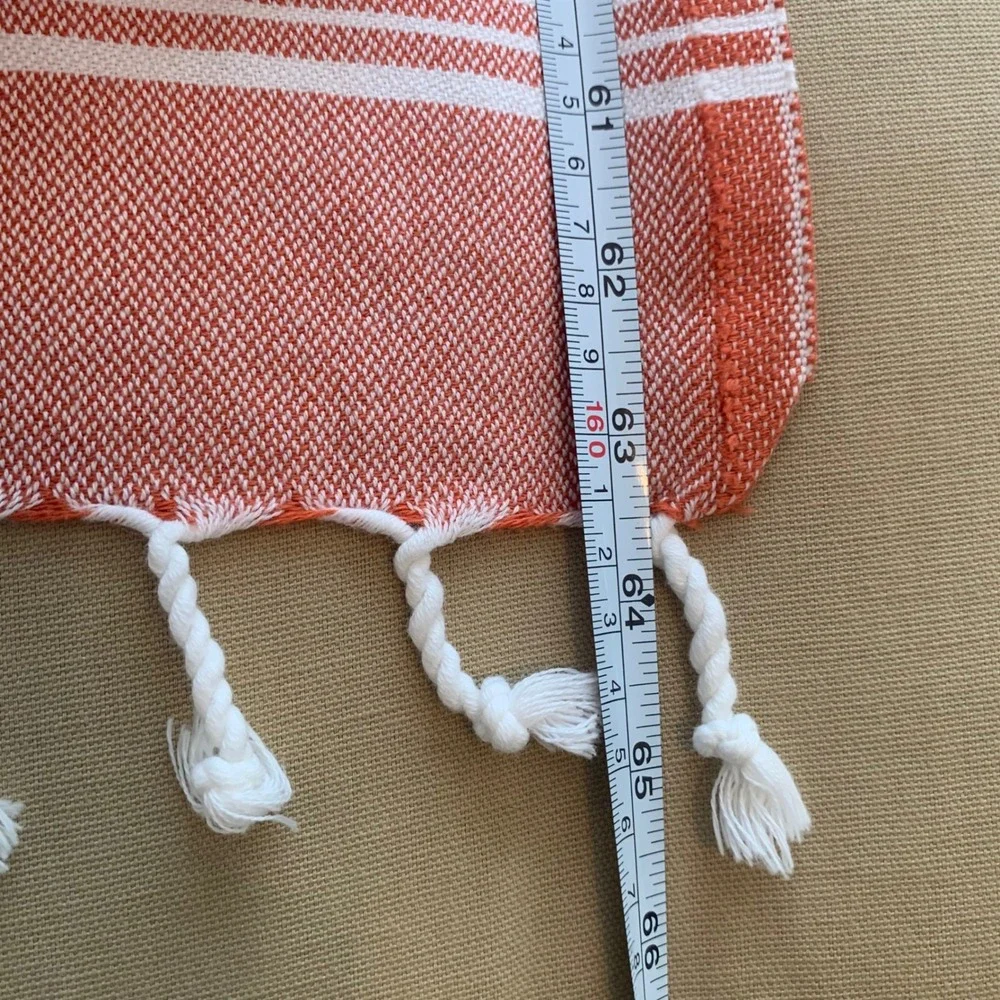 Loomed NOLA Organic Cotton Turkish Towel Peshtemal Terracotta Orange Stripe Boho